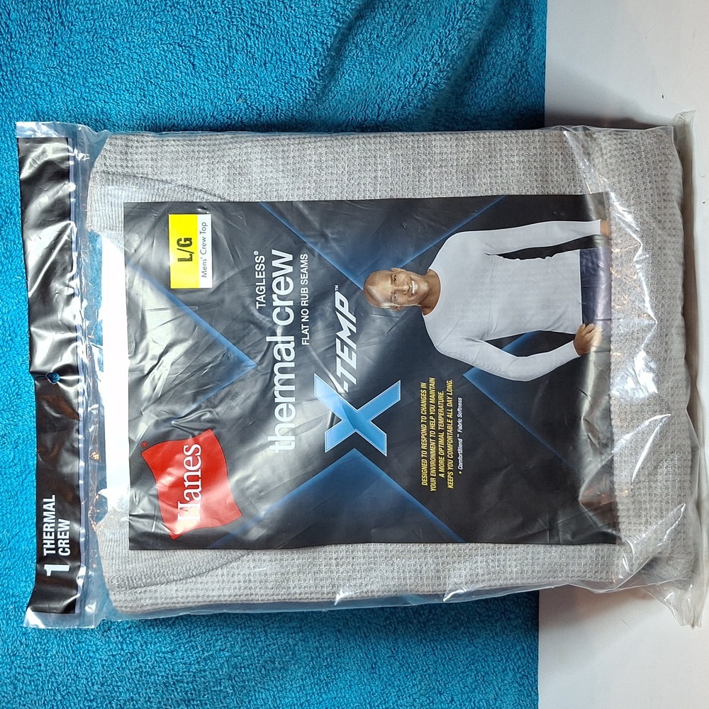 Hanes Thermal Long Underwear Shirt Men's Size Large 38-40 Cotton Poly Blend